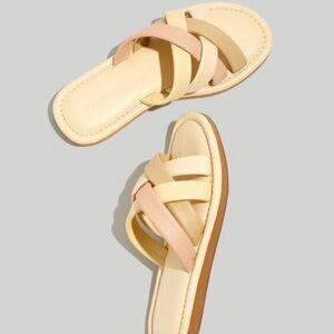 Madewell Cream and Tan Puffy Sandals